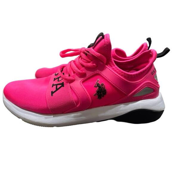 US Polo Association Neon Pink Lightweight Cloud Air Sneakers Women's 8 - Picture 1 of 6